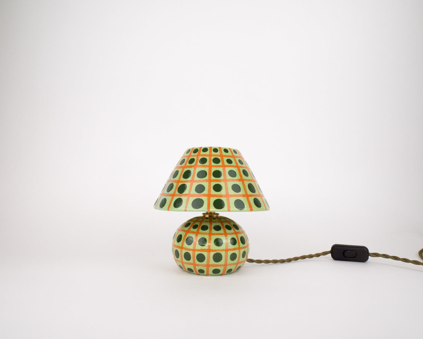 'Grid' Table Lamp - Green & Orange