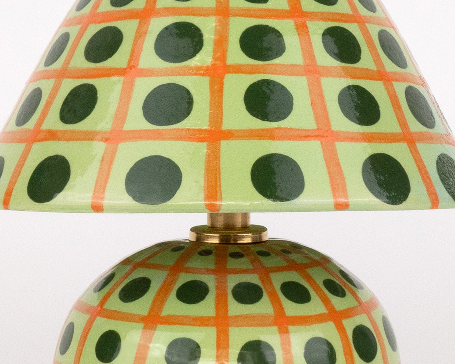 'Grid' Table Lamp - Green & Orange