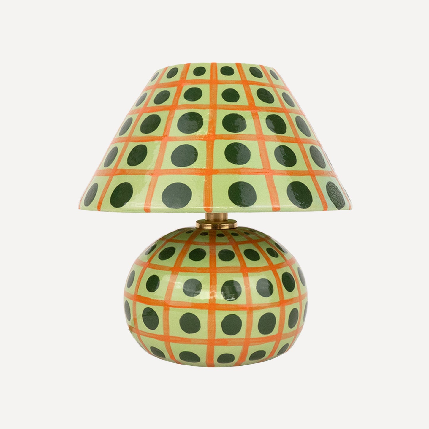 'Grid' Table Lamp - Green & Orange