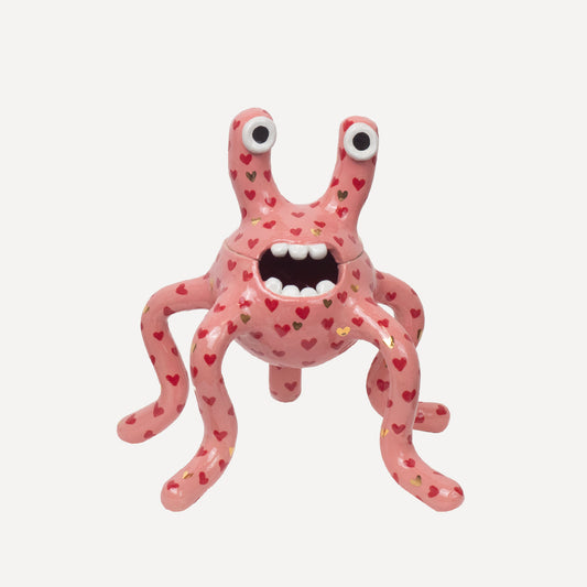 Odie - Pink with Red & Gold Hearts