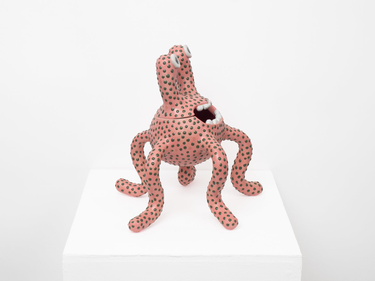 Odie - Pink with Green Dots