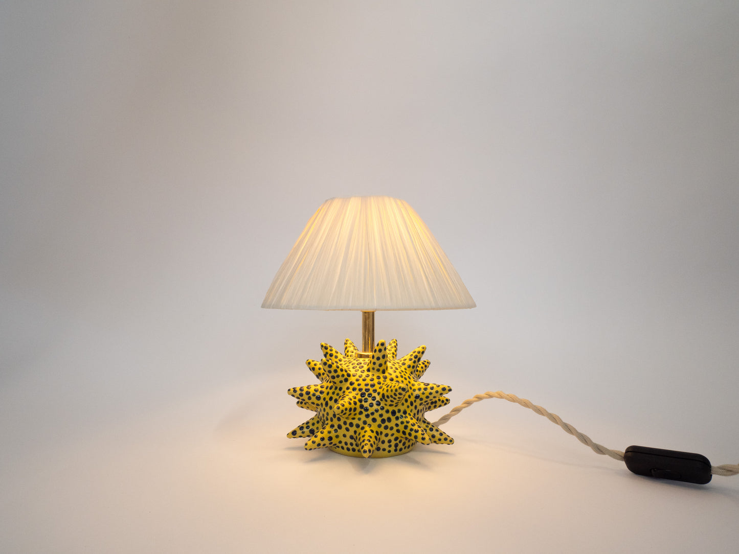 Short 'Spike' Table Lamp - Yellow & Blue Dots