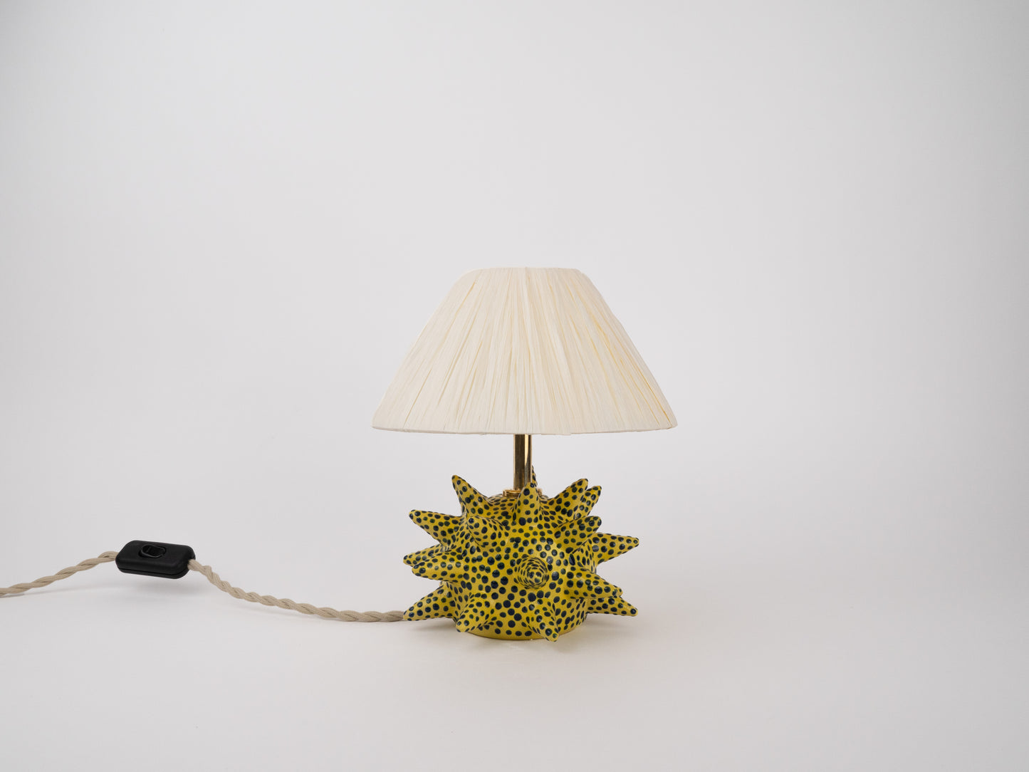 Short 'Spike' Table Lamp - Yellow & Blue Dots