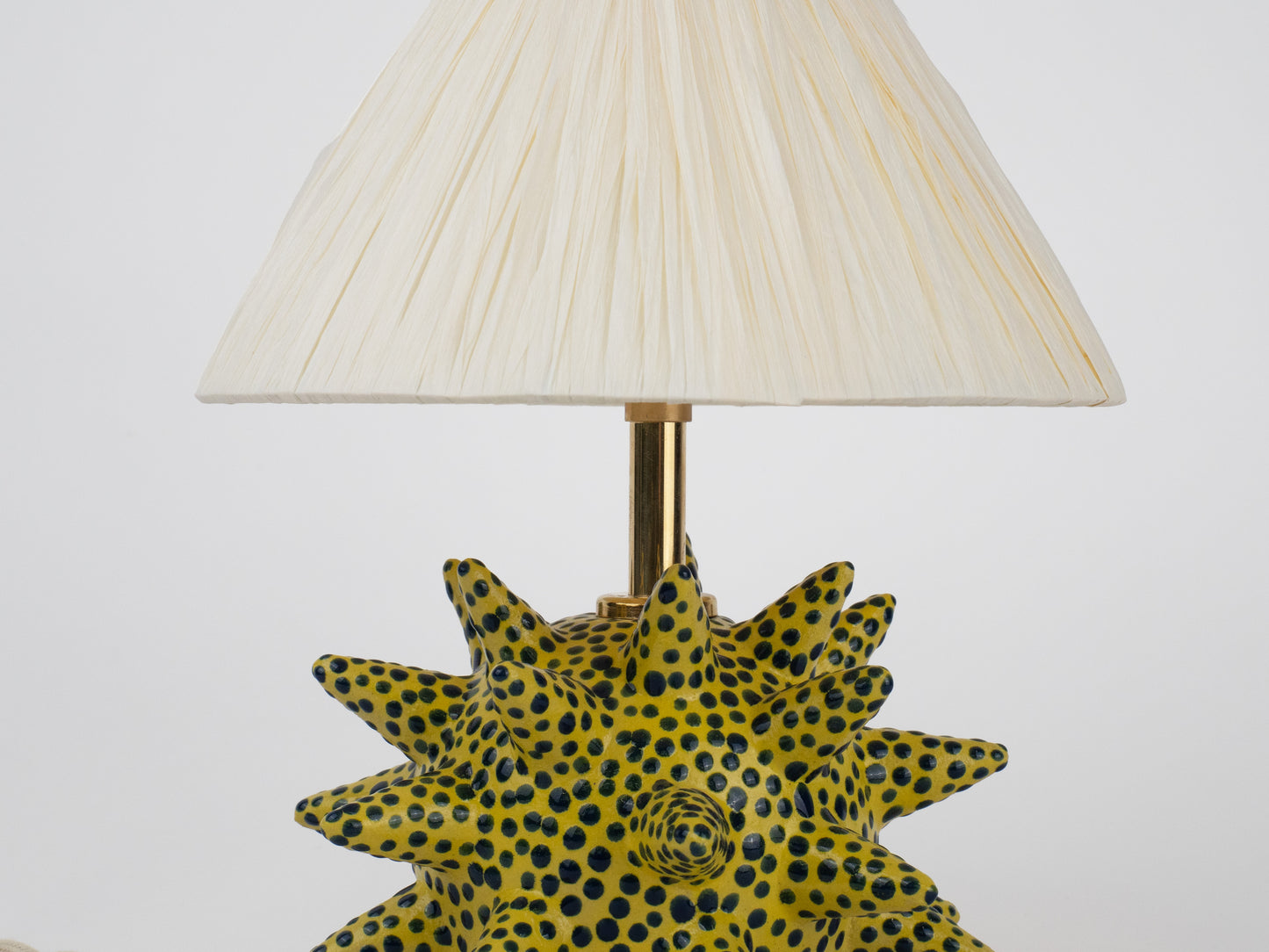Short 'Spike' Table Lamp - Yellow & Blue Dots