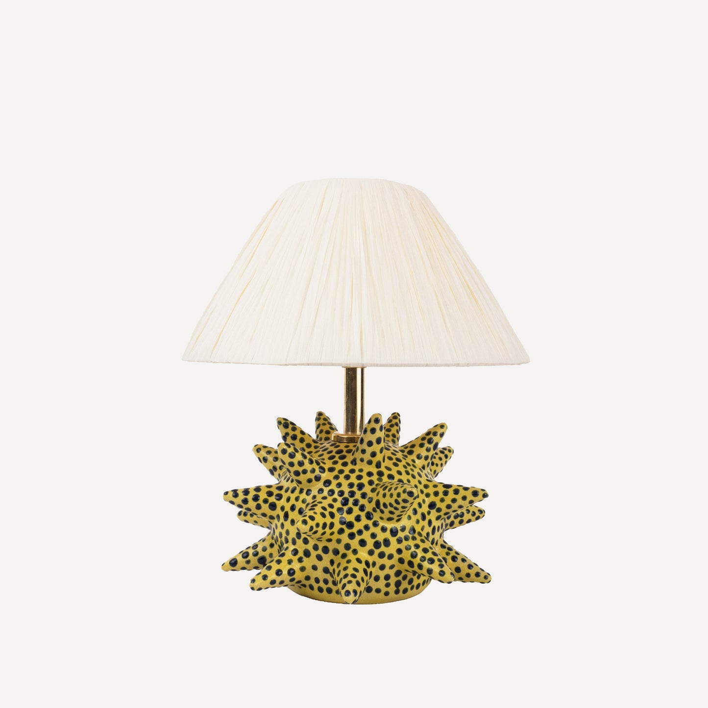 Short 'Spike' Table Lamp - Yellow & Blue Dots