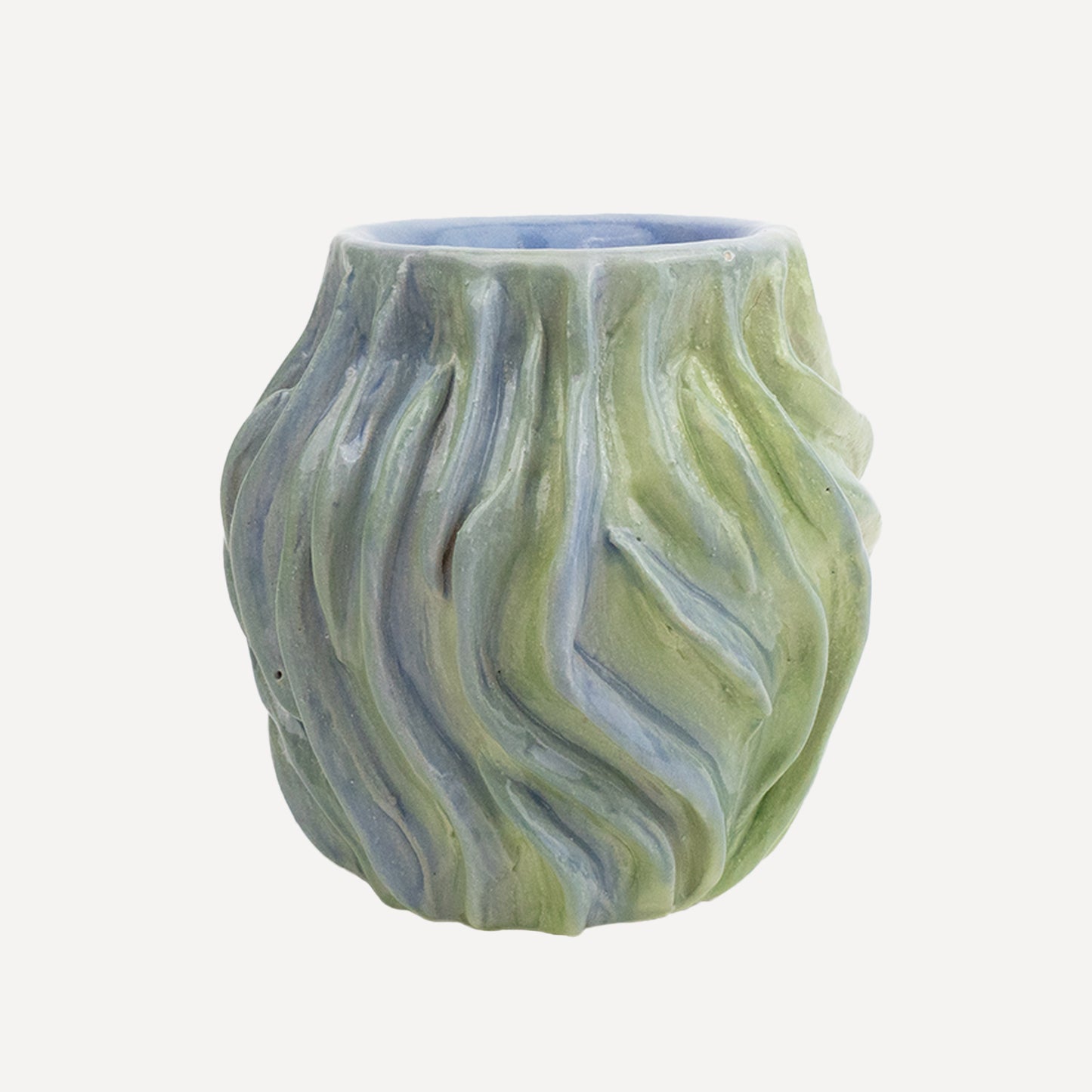 Textured Vase - Green & Purple