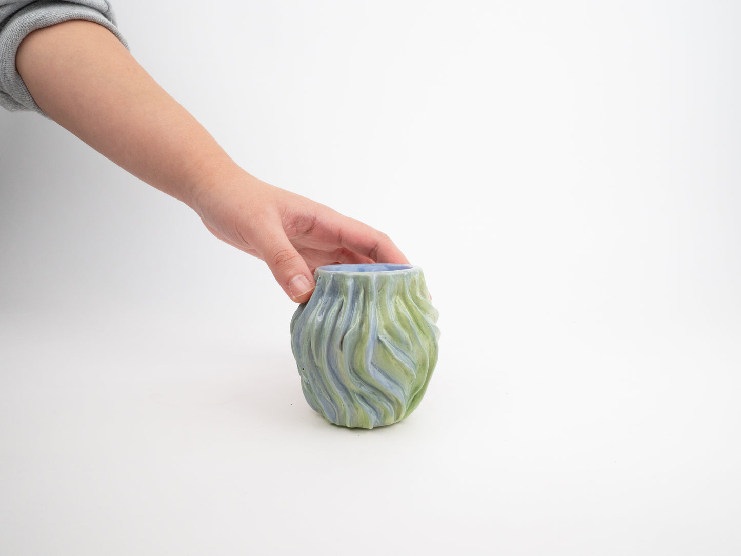 Textured Vase - Green & Purple