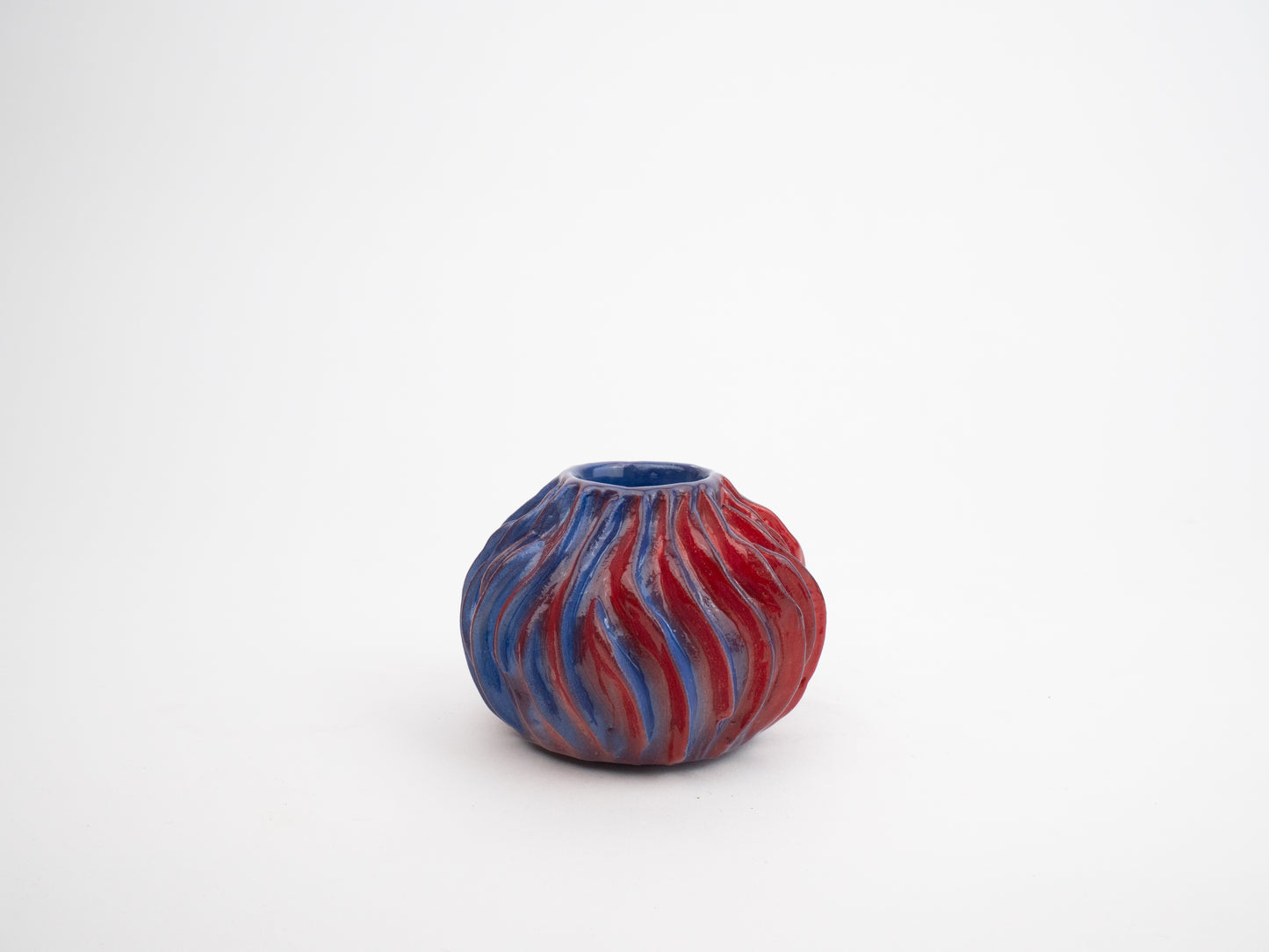 Textured Vase - Red & Blue