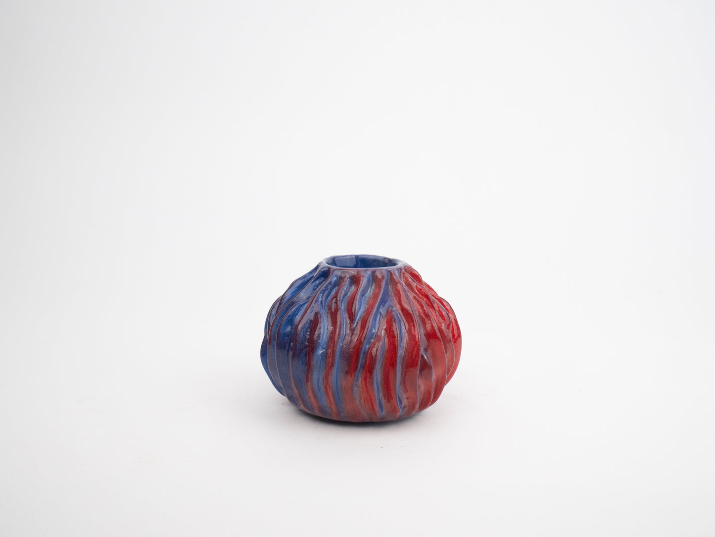 Textured Vase - Red & Blue