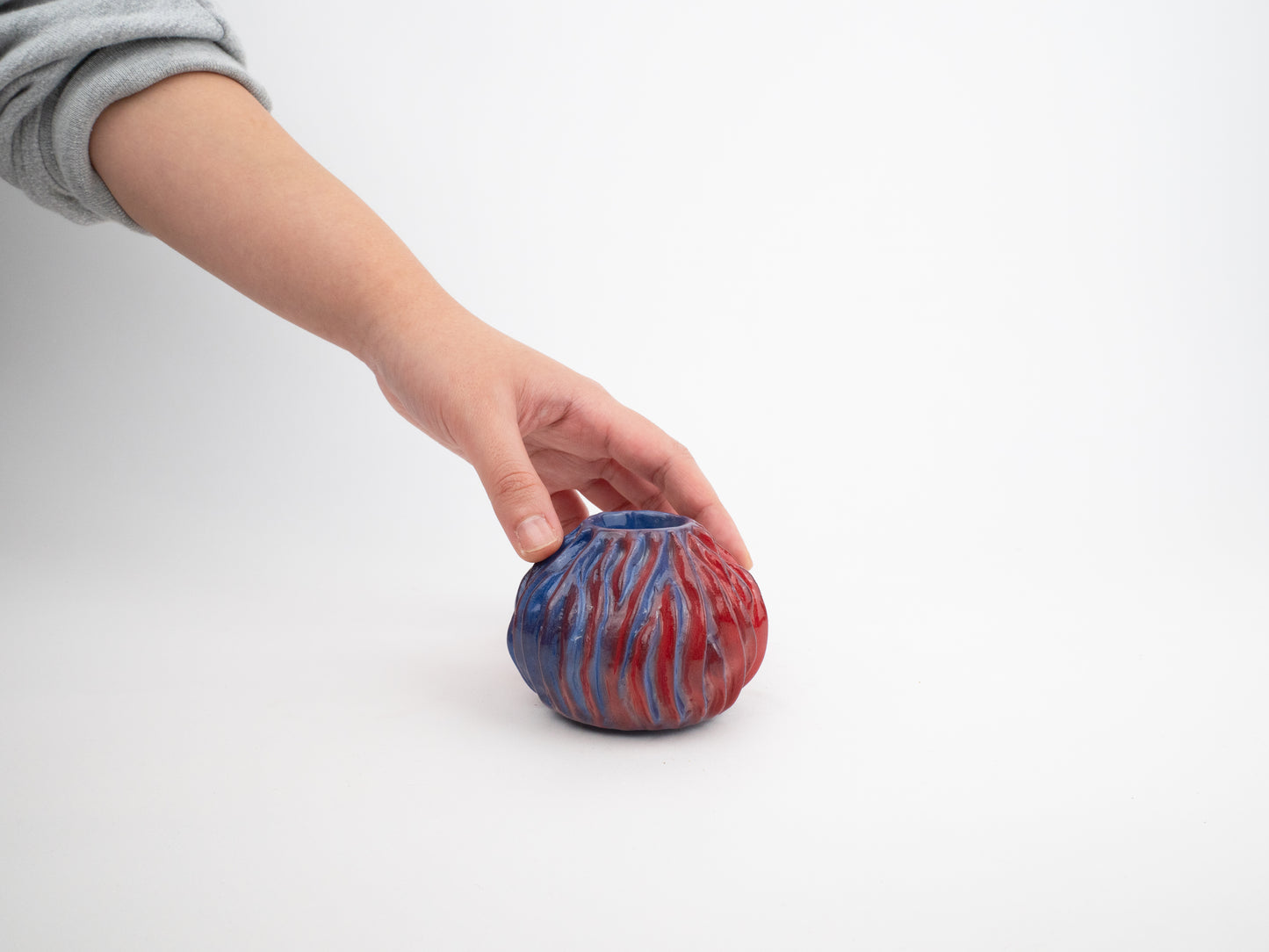 Textured Vase - Red & Blue