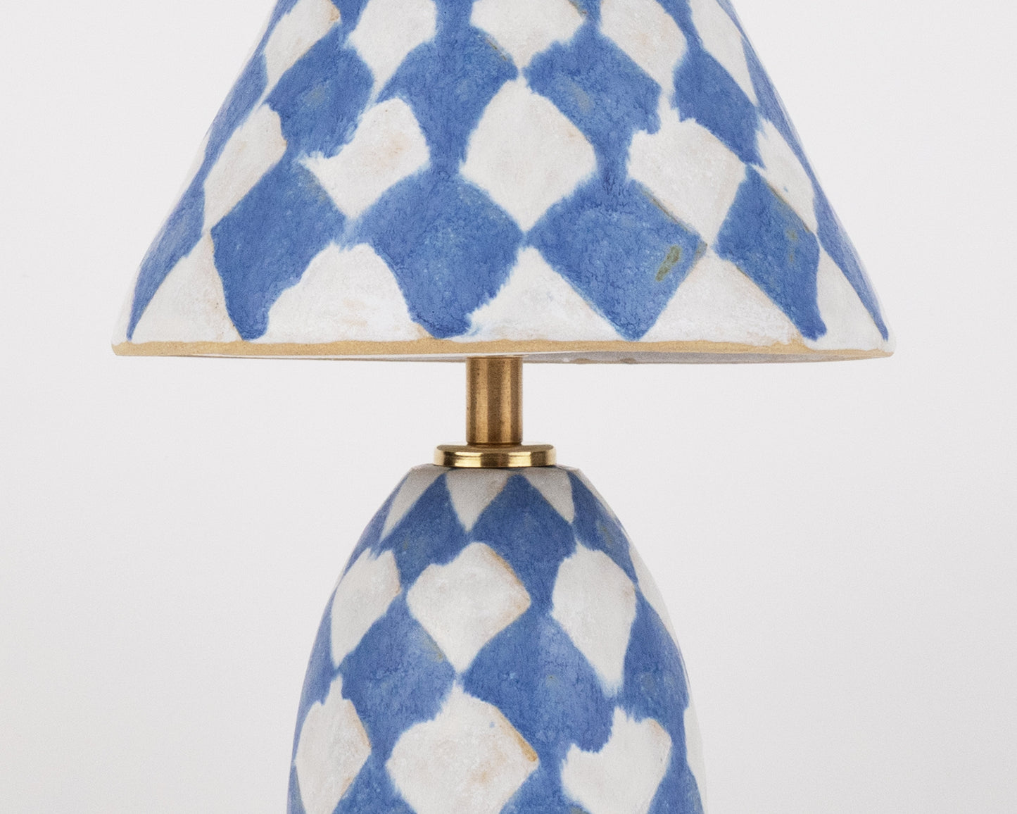 'Diamonds' Table Lamp - White & Blue