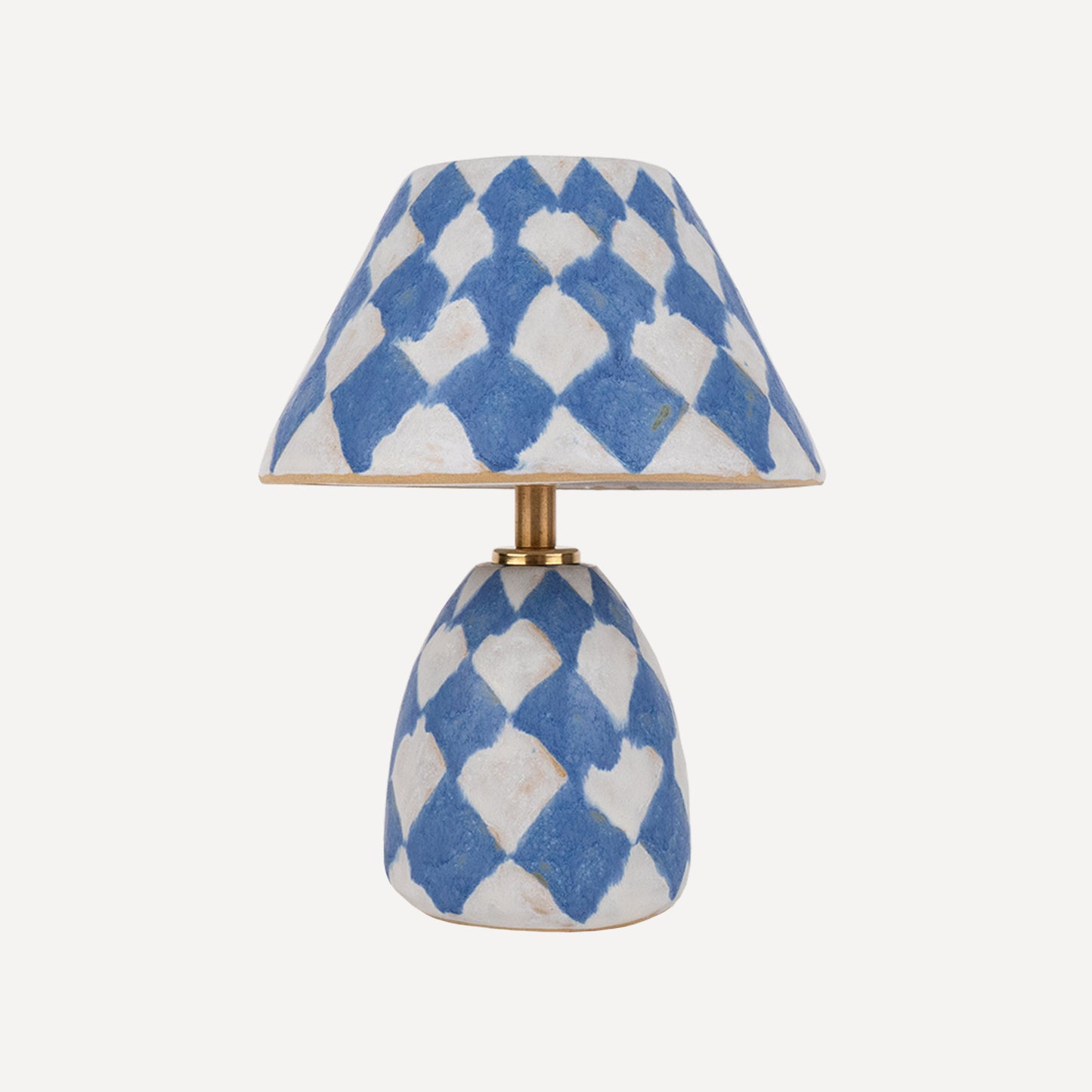 'Diamonds' Table Lamp - White & Blue