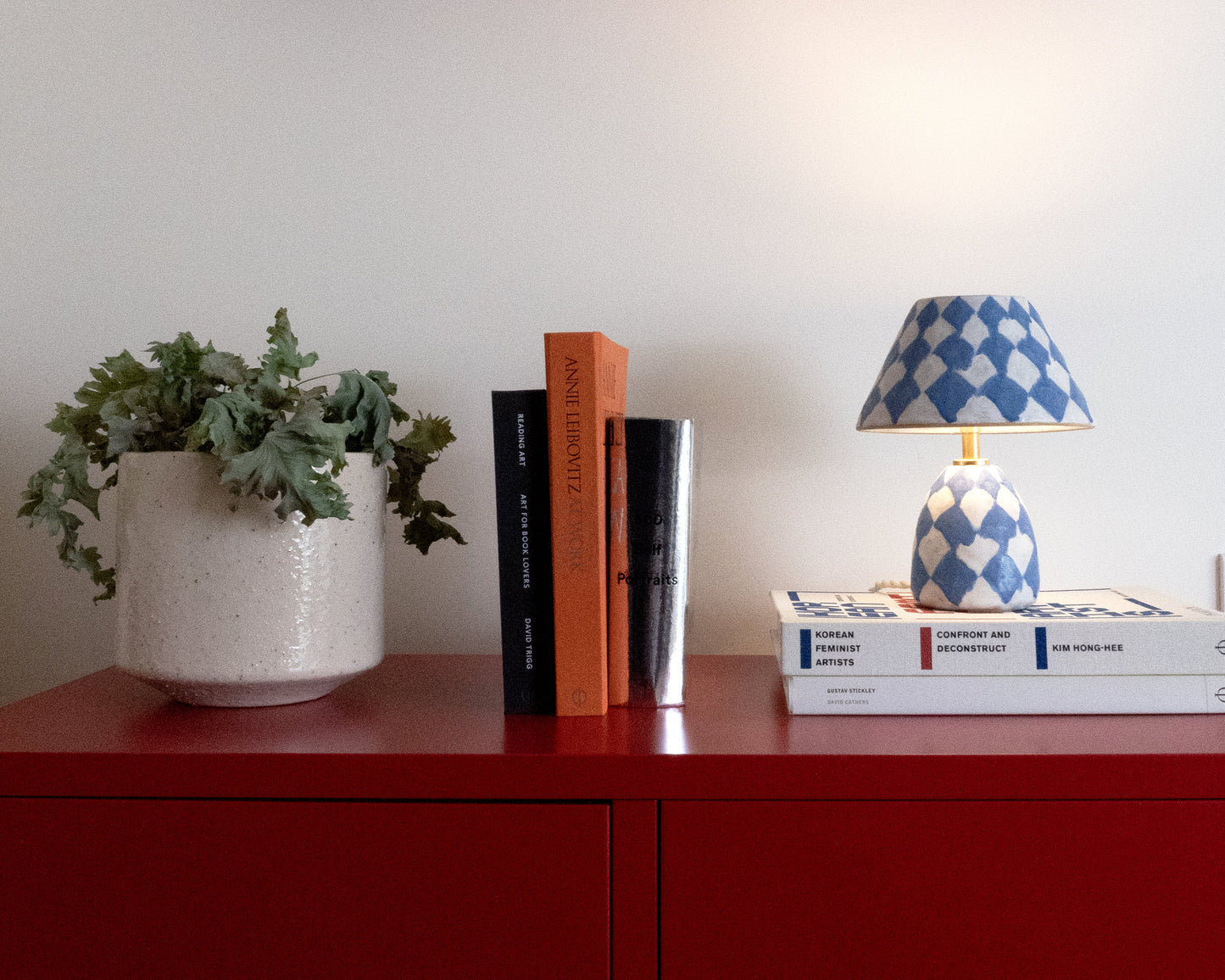 'Diamonds' Table Lamp - White & Blue