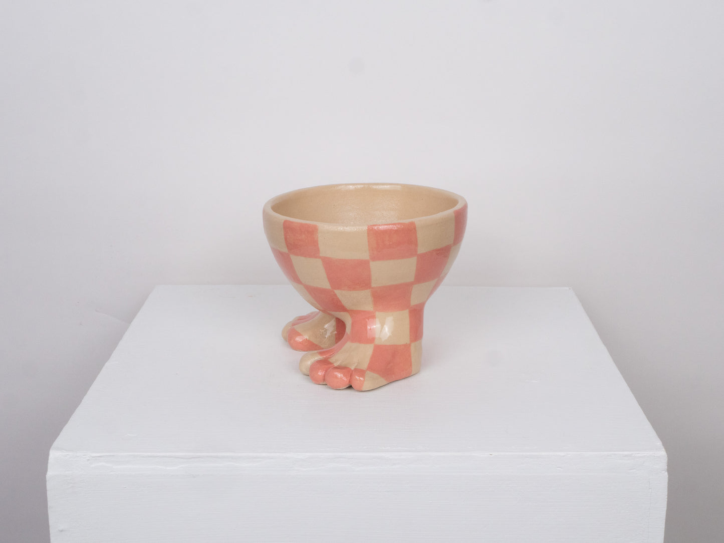 Tootsie Bowl - Pink and Cream Check