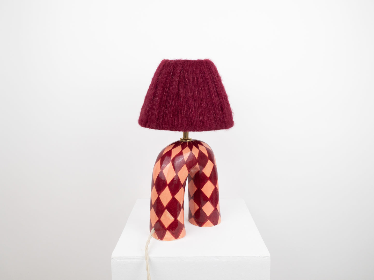 'You' Table Lamp - Maroon Diamonds
