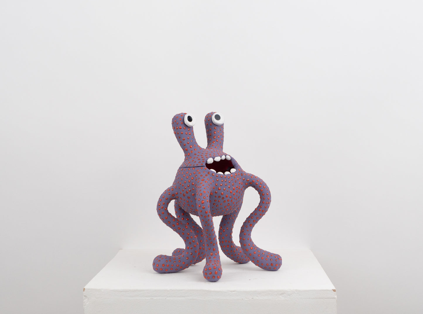 Odie Monster Pot- Purple and Red Spots