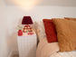 'Me' Table Lamp - Maroon Gingham