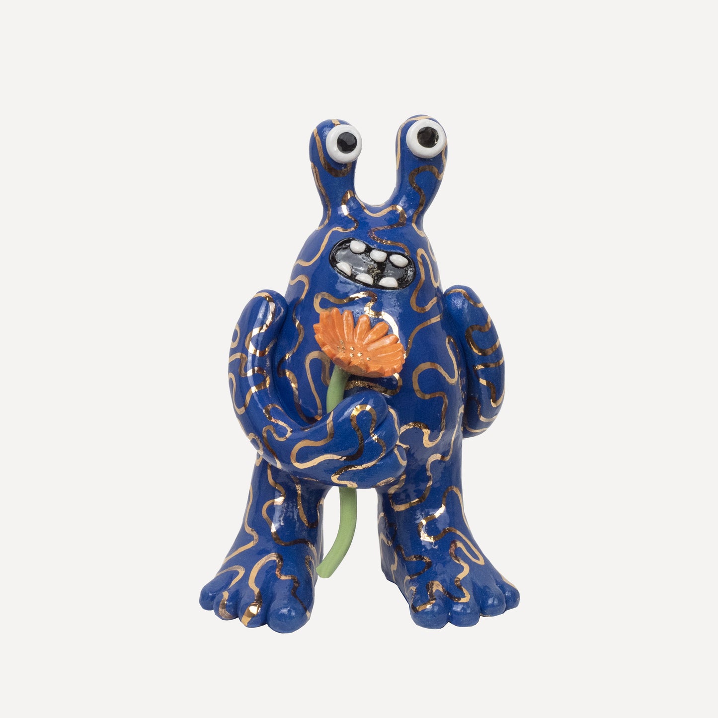 Fiona with a Flower- Blue & Gold