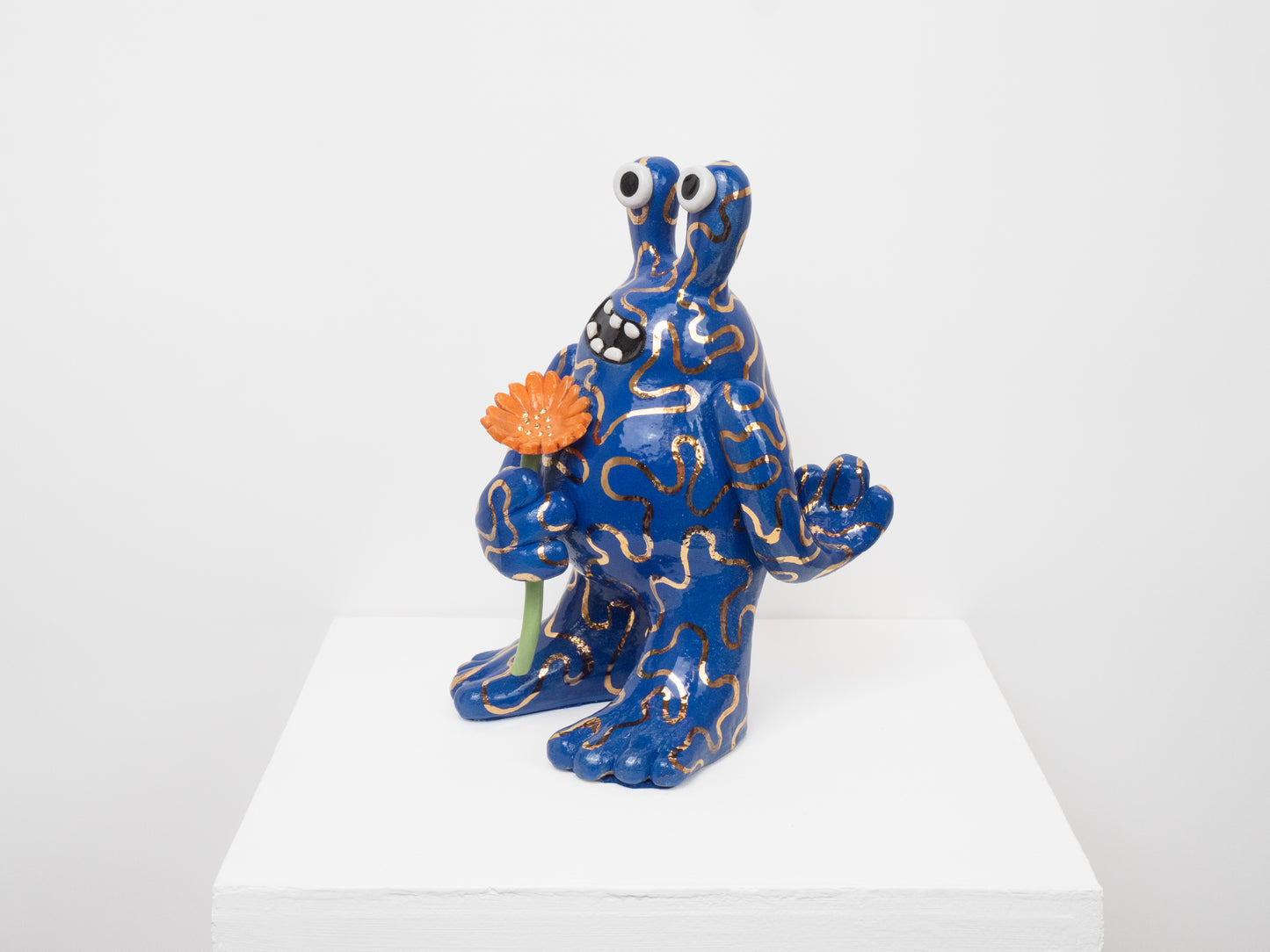 Fiona with a Flower- Blue & Gold