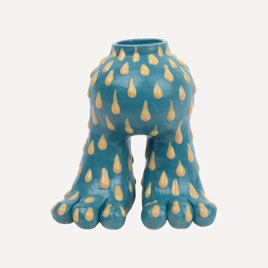 Tootsie Vase - Turquoise & Yellow Gloop