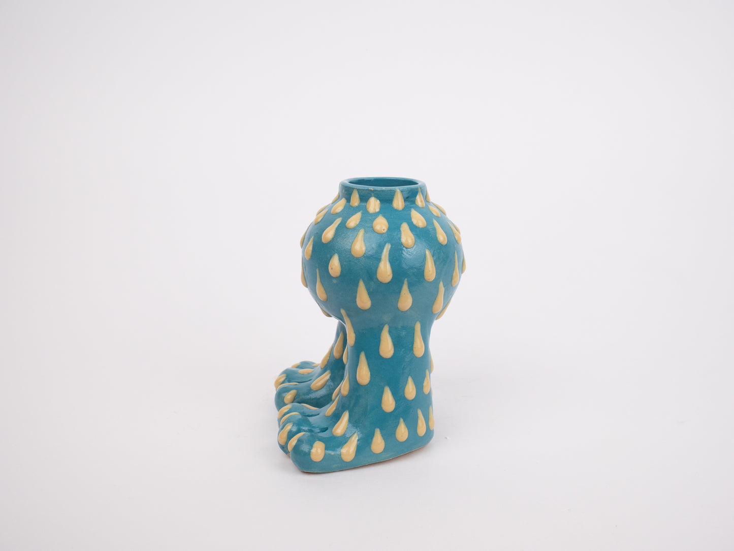 Tootsie Vase - Turquoise & Yellow Gloop