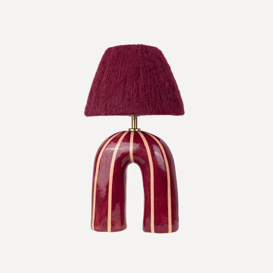 'You' Table Lamp - Maroon Stripes