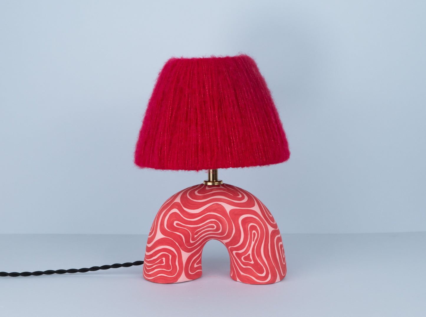 'Me' Table Lamp - Pink and Red Swirl