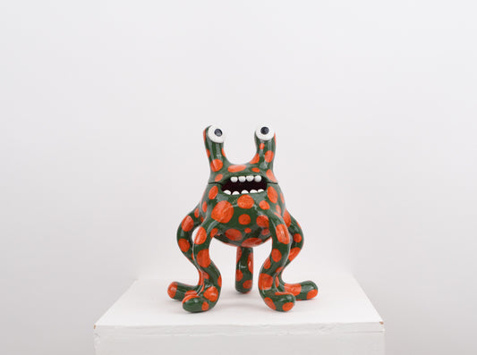 Odie Monster Pot- Green and Orange