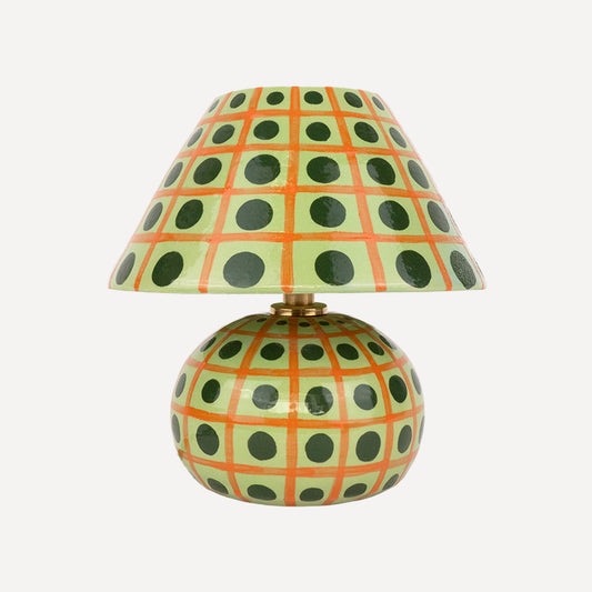 'Grid' Table Lamp - Green & Orange