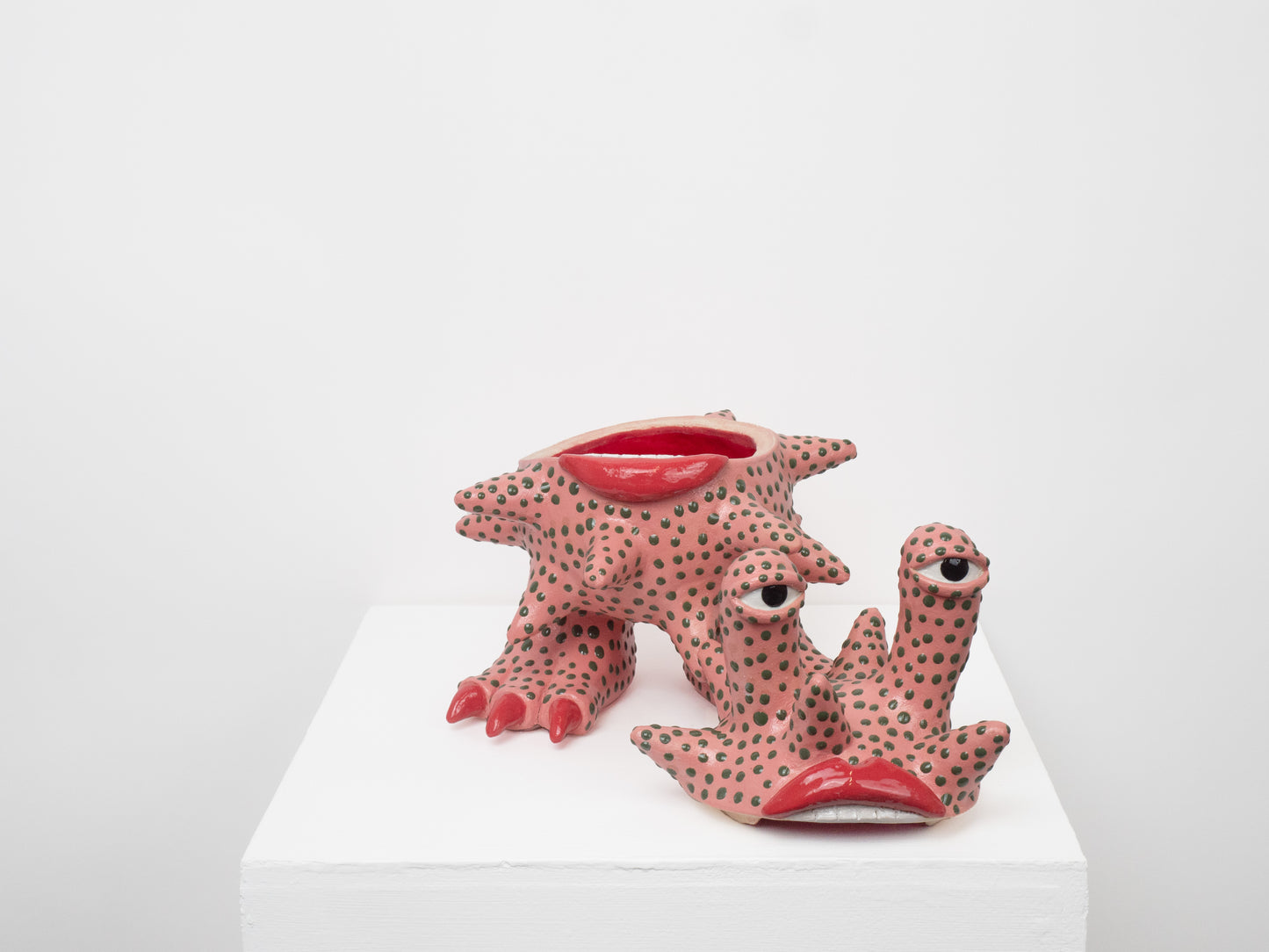 Invader - Pink with Green Dots