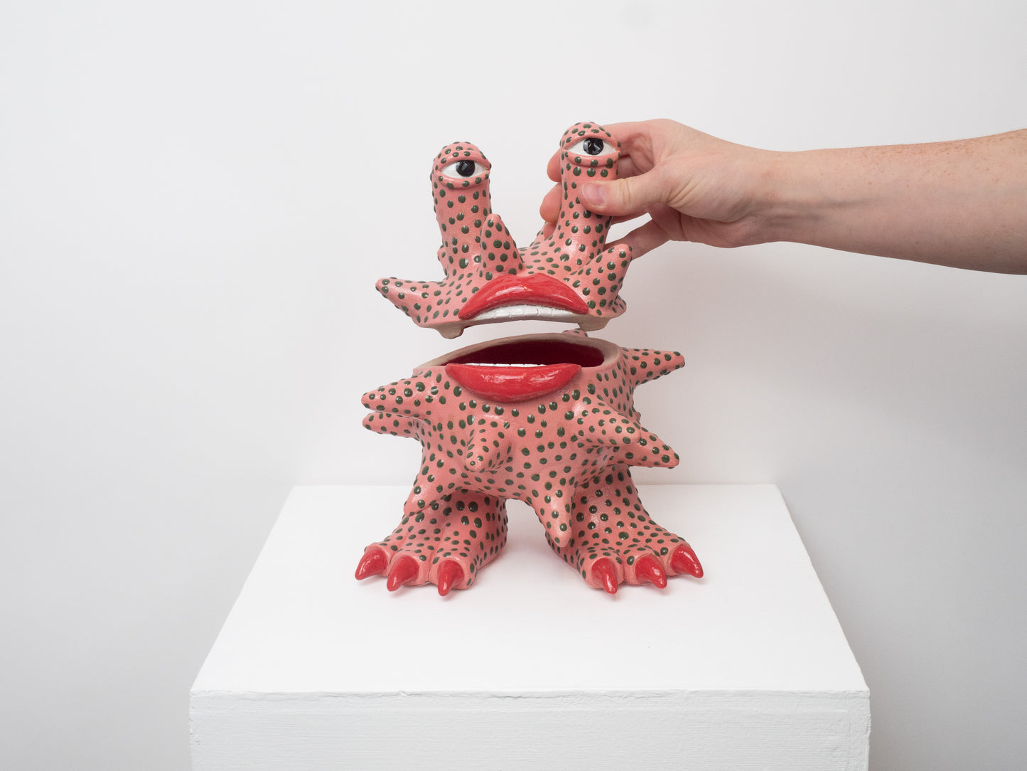 Invader - Pink with Green Dots