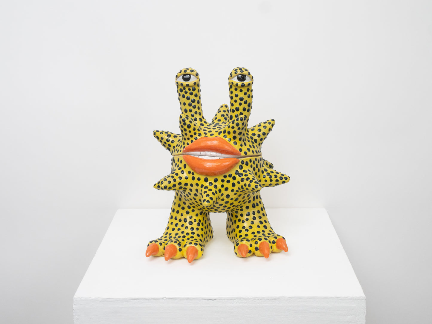 Invader -Yellow with Dark Blue Dots