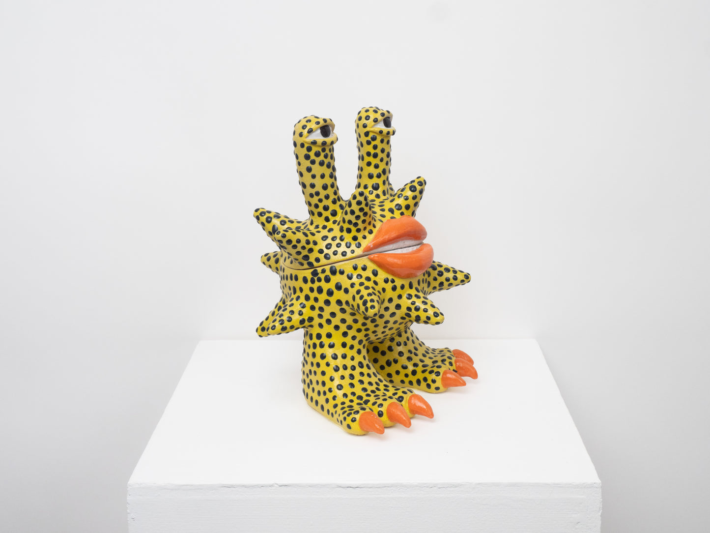 Invader -Yellow with Dark Blue Dots