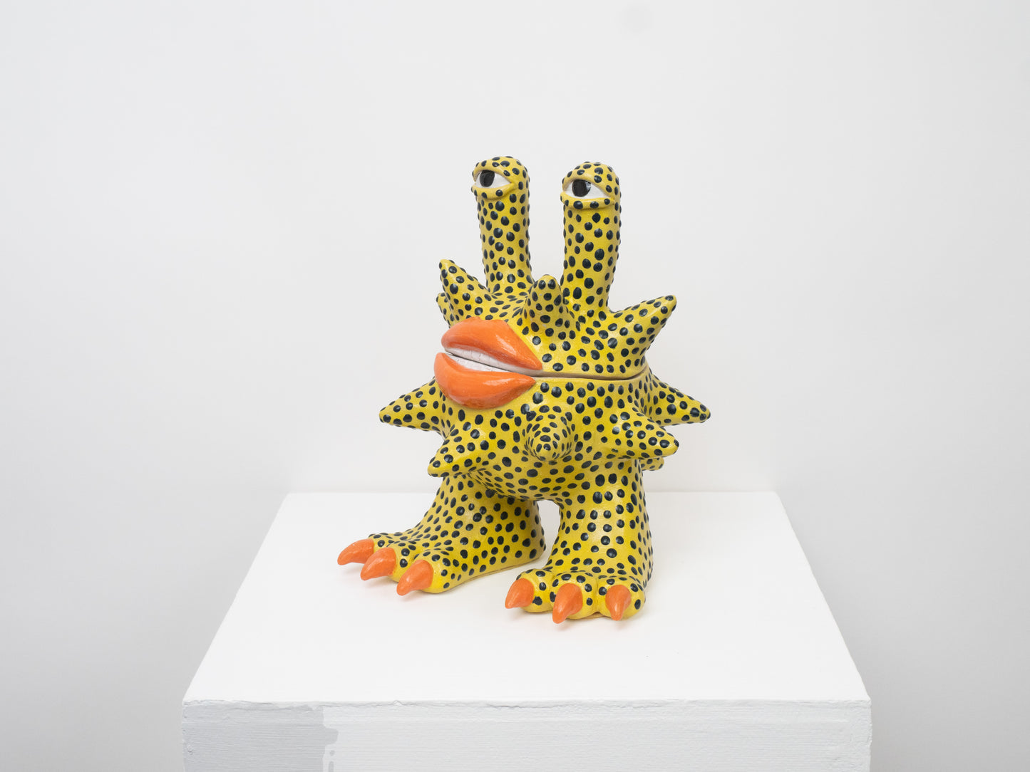 Invader -Yellow with Dark Blue Dots