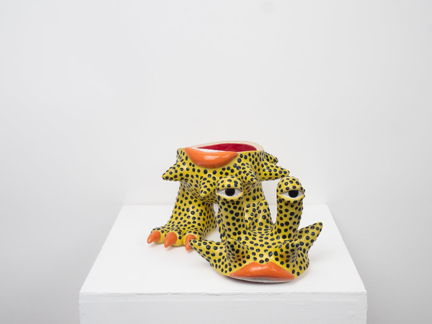 Invader -Yellow with Dark Blue Dots