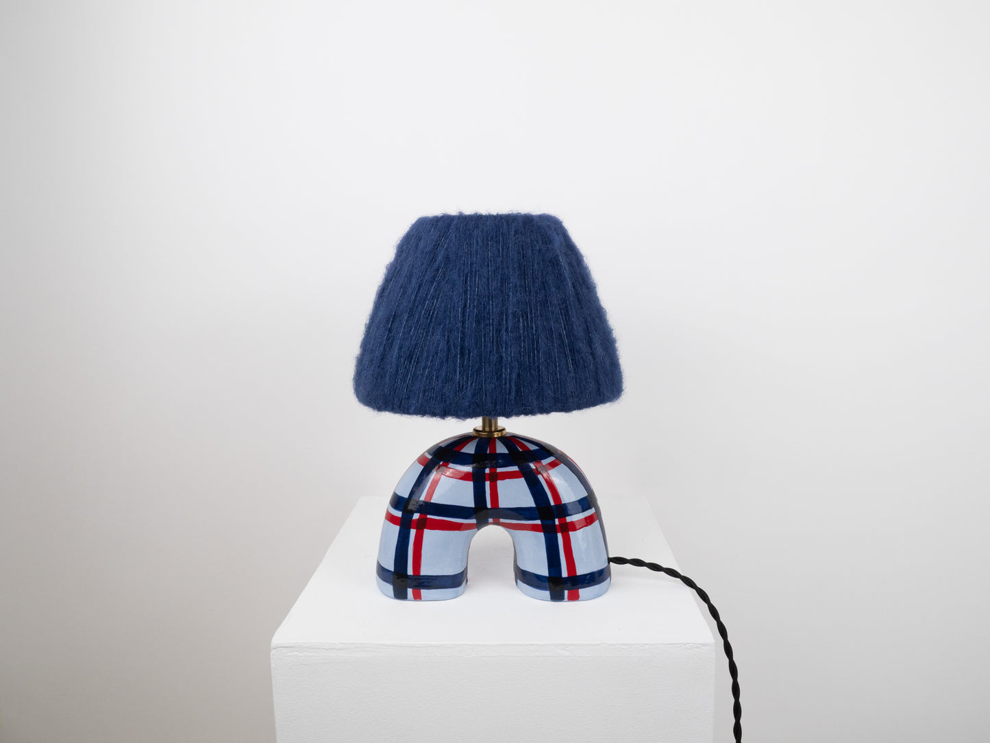 'Me' Table Lamp - Blue Gingham