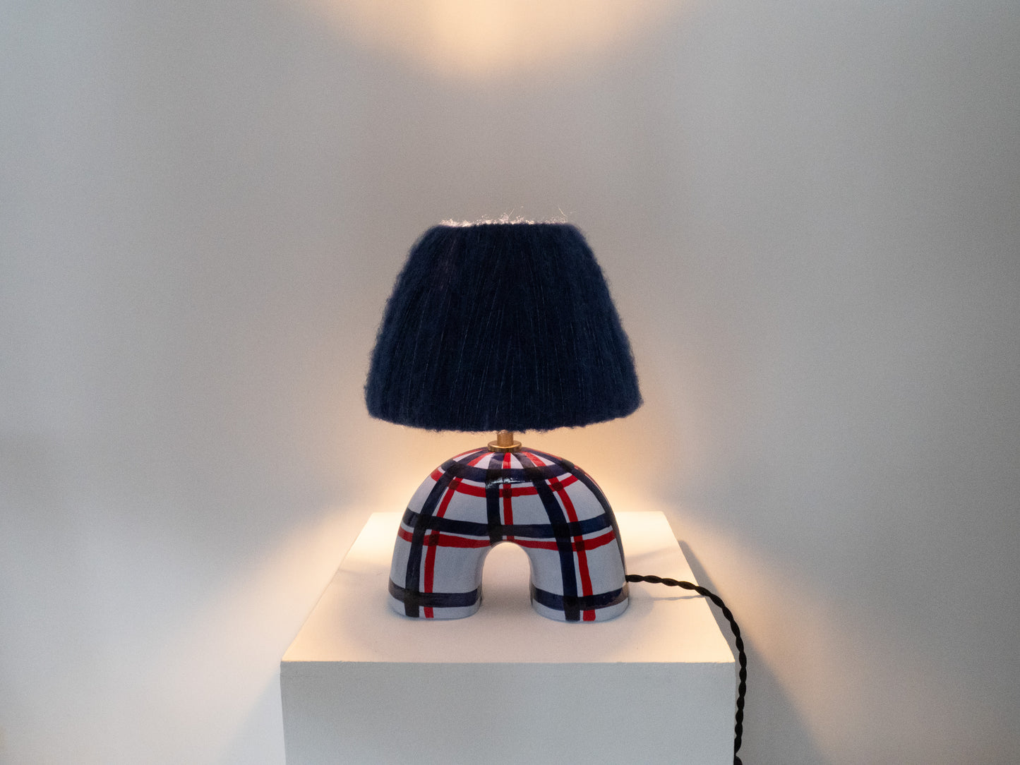 'Me' Table Lamp - Blue Gingham