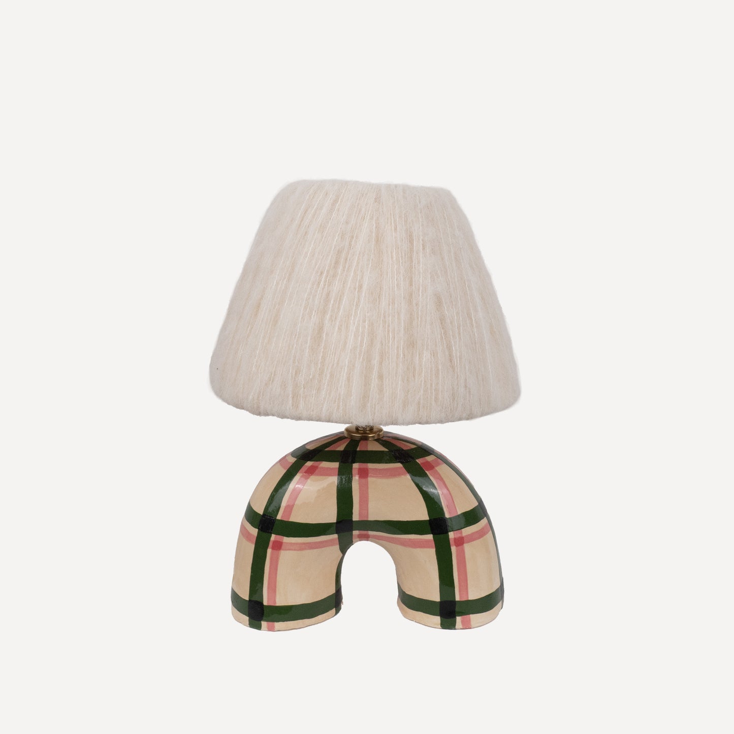 'Me' Table Lamp - Green Gingham