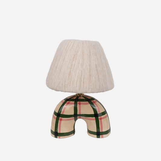 'Me' Table Lamp - Green Gingham