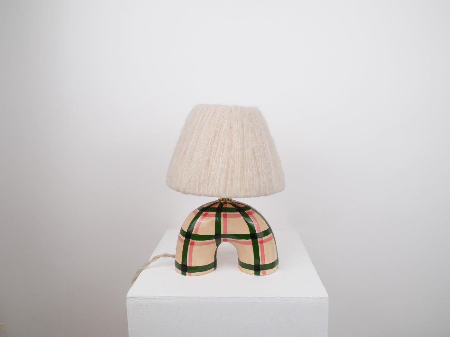 'Me' Table Lamp - Green Gingham