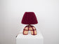 'Me' Table Lamp - Maroon Gingham