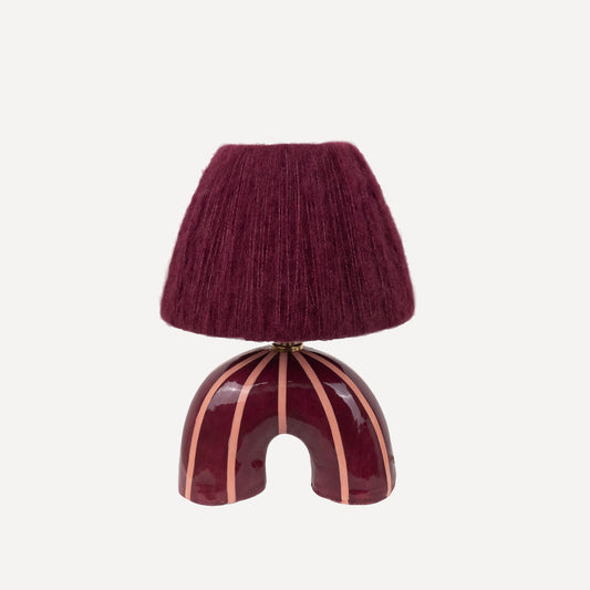 'Me' Table Lamp - Maroon Stripes