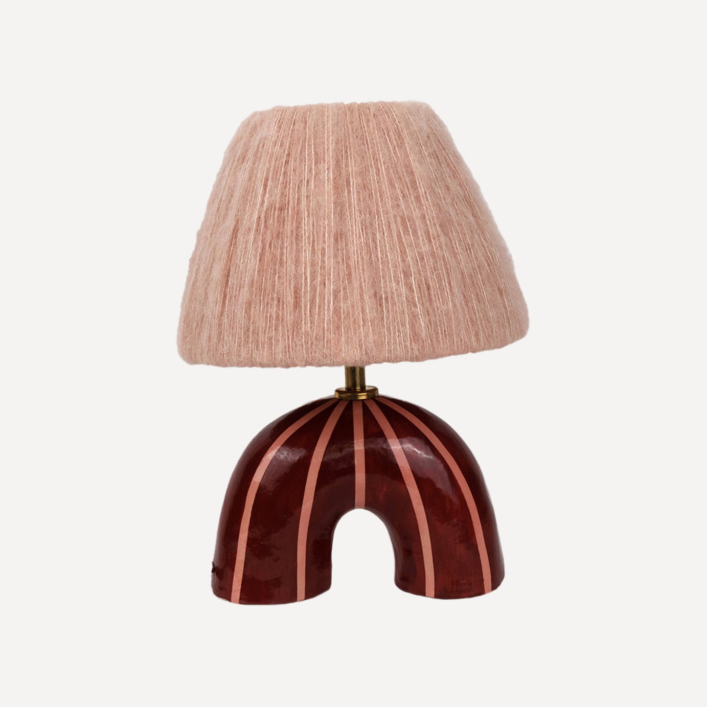 'Me' Table Lamp - Maroon & Pink Stripes