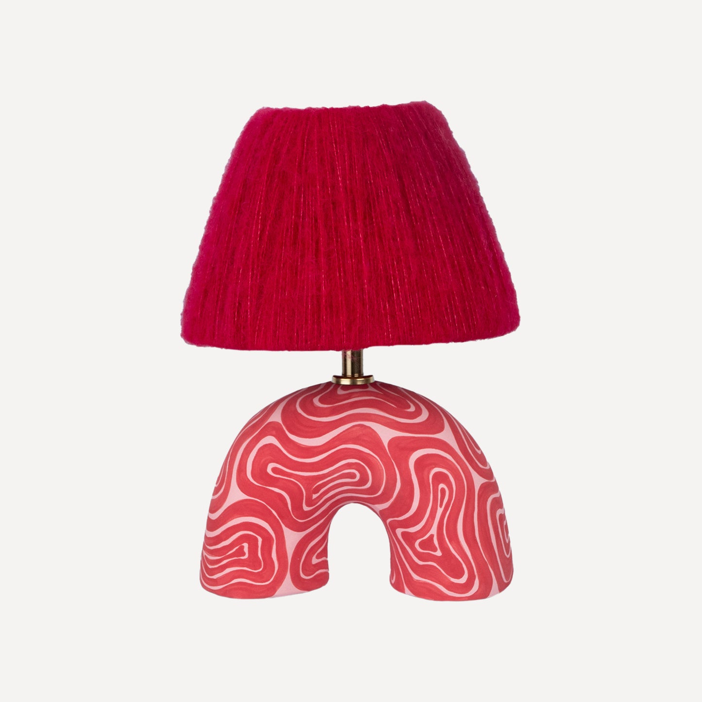 'Me' Table Lamp - Red & Pink Swirl