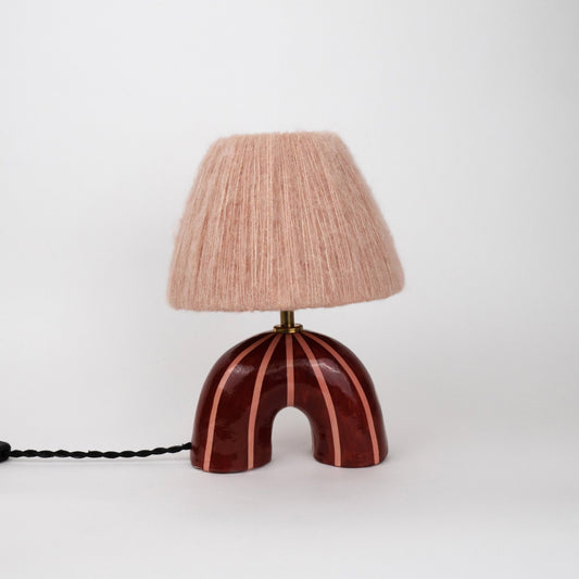 'Me' Table Lamp - Maroon and Pink Stripes