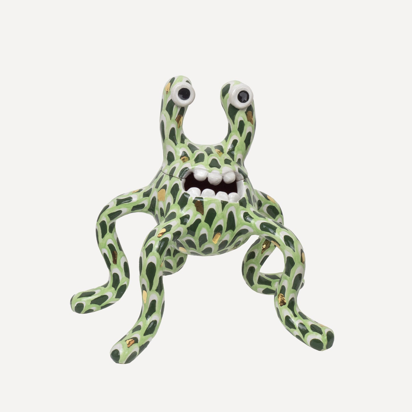 Odie - Green & Gold Petal Pattern