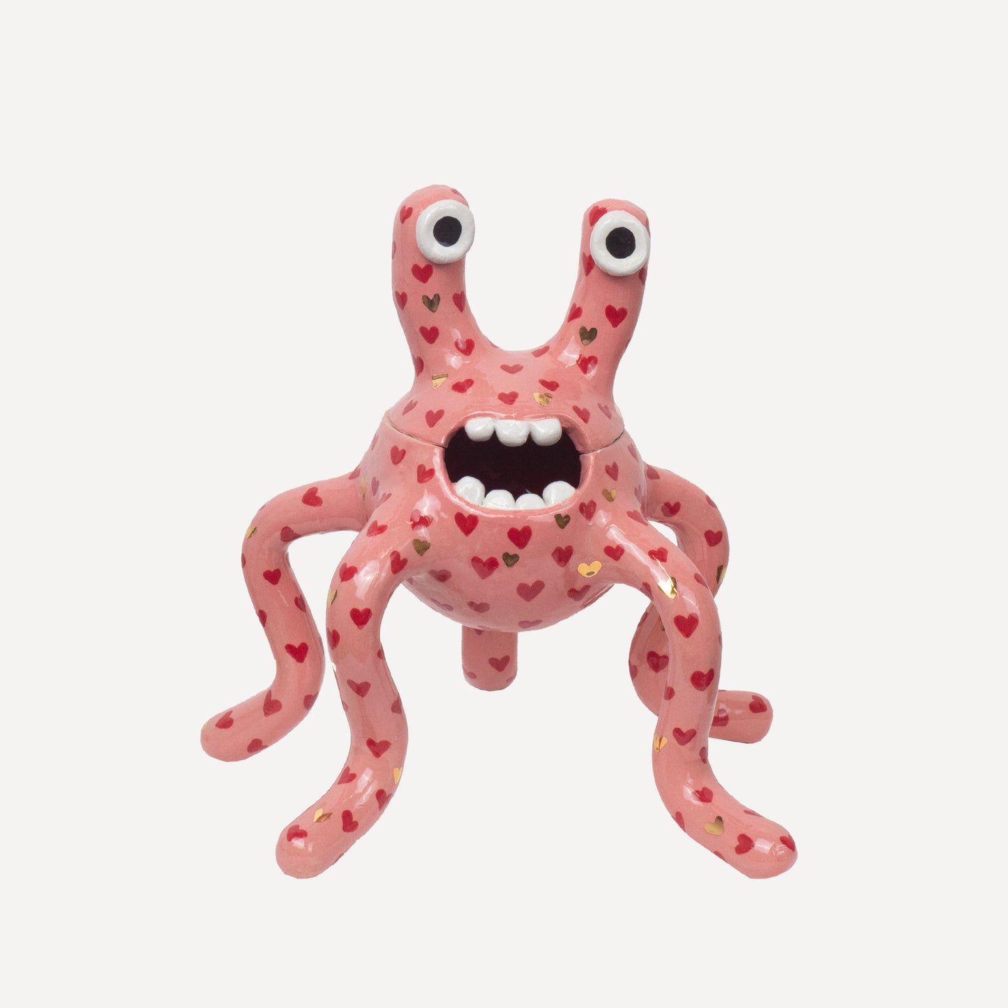 Odie - Pink with Red & Gold Hearts