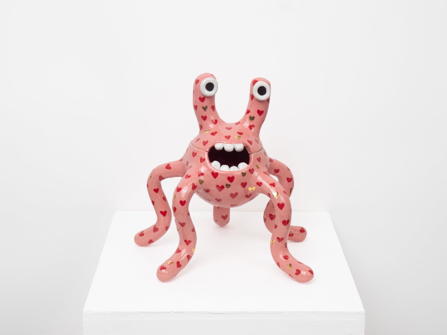 Odie - Pink with Red & Gold Hearts