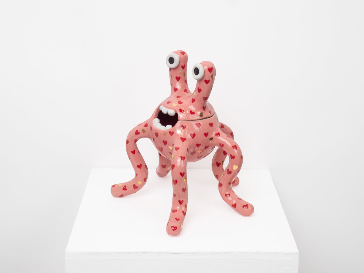 Odie - Pink with Red & Gold Hearts