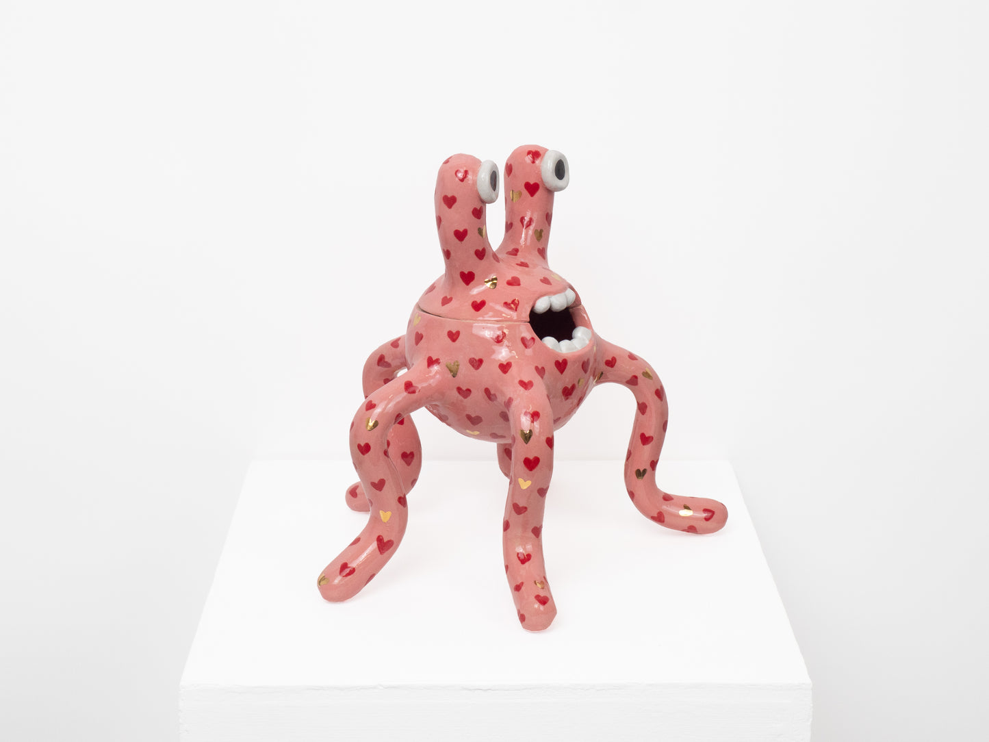 Odie - Pink with Red & Gold Hearts